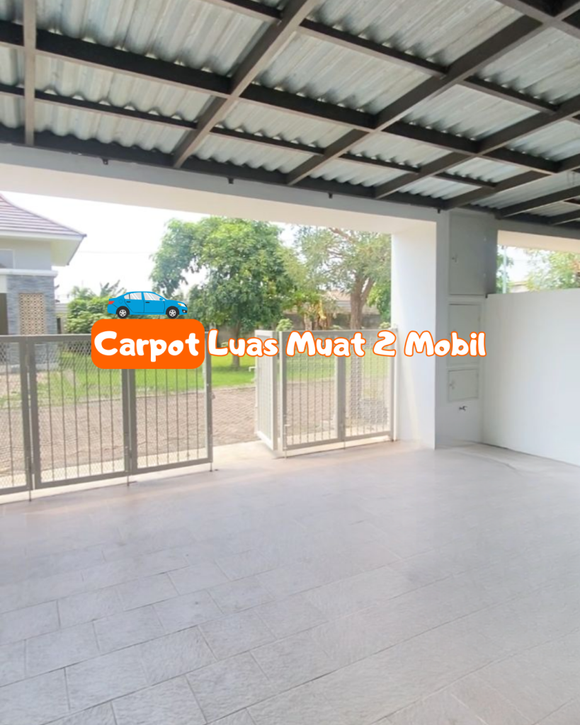 carport sangat luas muat 2 mobil dan motor